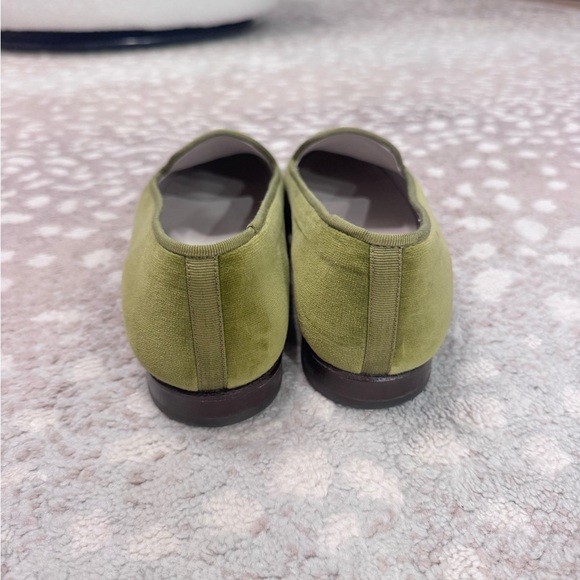 Stubbs & Wootten Olive Green Embroidered Loafers - Picture 3 of 7